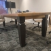 Solid Wood Oak Office Boardroom Table w/ Black Post Legs